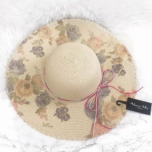 Marcus Adler New York floral print floppy hat NWT